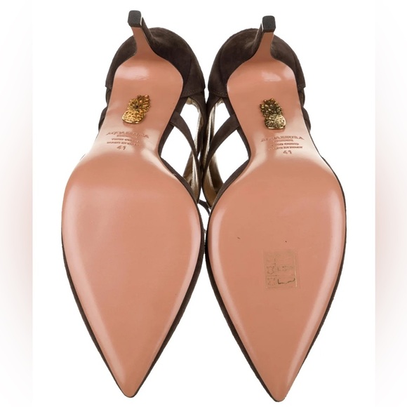 New Aquazzura Brown Suede Lace-Up Pumps Size: 11 | IT 41 - Picture 5 of 5